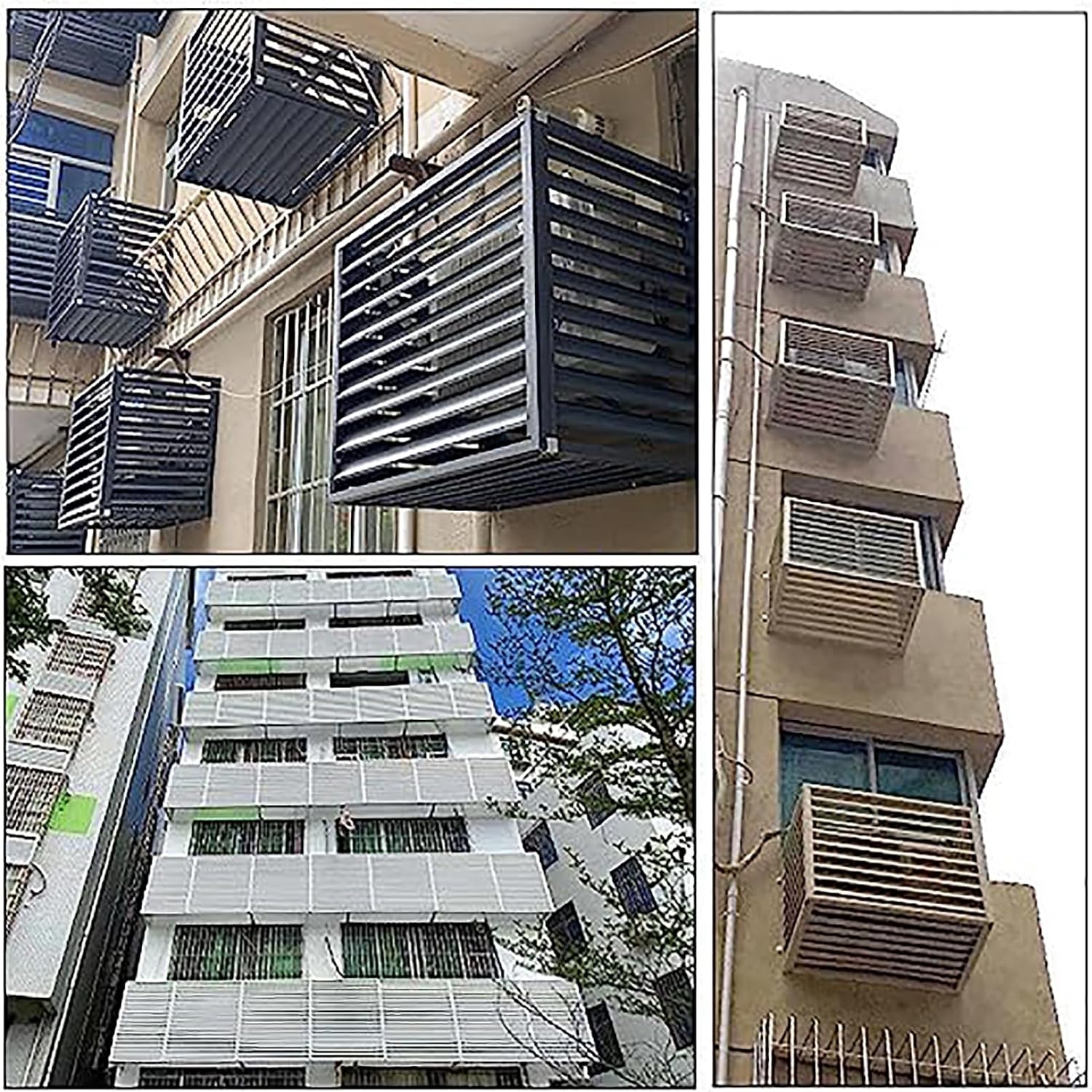  Housse De Protection Pour Climatiseur En Alliage D'aluminium - Protection Décorative Pour Climatiseurs Extérieurs, Condenseurs Et Pompes à Chaleur. Grille De Protection R