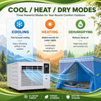  Climatiseur Mobile,Climatiseur Portable 280 W Pour Extérieur, Climatiseur/Refroidisseur D'air Mobile Pour Tente, 1876 Btu, Mode Déshumidificateur, Minuterie, Télécommande AC+1.5M