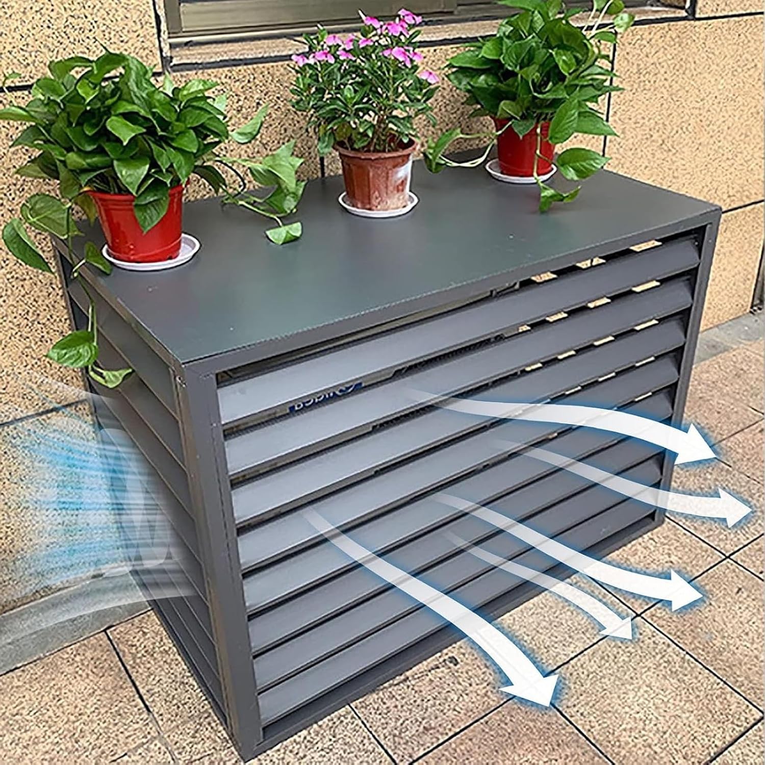 GENERIC Housse De Protection En Aluminium Pour Climatiseur Extérieur - Pour Pompes à Chaleur 1,5P/2 ~ 3P/5P - Résistante Aux Intempéries - Protection Contre Les Feuilles Mortes - Blanc (100 X 50 X 70 Cm)