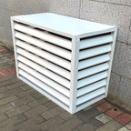 GENERIC Housse De Protection En Aluminium Pour Climatiseur Extérieur - Pour Pompes à Chaleur 1,5P/2 ~ 3P/5P - Résistante Aux Intempéries - Protection Contre Les Feuilles Mortes - Blanc (100 X 50 X 70 Cm)