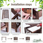 GENERIC AC Cover Support De Fleurs En Bois – Écran Décoratif Pour Climatiseur Résistant à La Corrosion – Grille De Protection Pour Unité Extérieure – Dimensions De La Clôture En Bois : 120 X 55 X 160 Cm