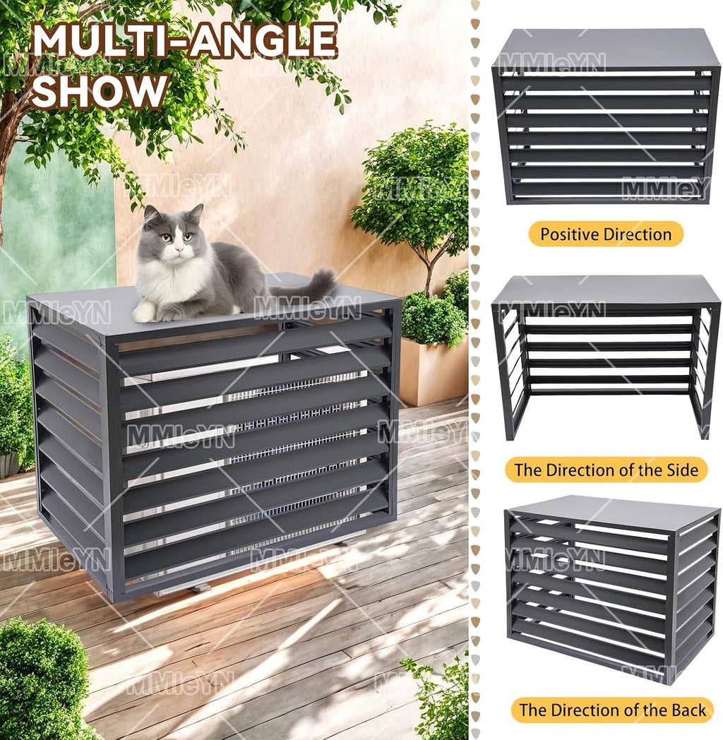 GENERIC Housse De Protection Multifonction Pour Climatiseur D'extérieur En Aluminium 100 X 50 X 70 Cm Avec Clôture D'intimité Et Rangement D'outils De Jardin (champagne)