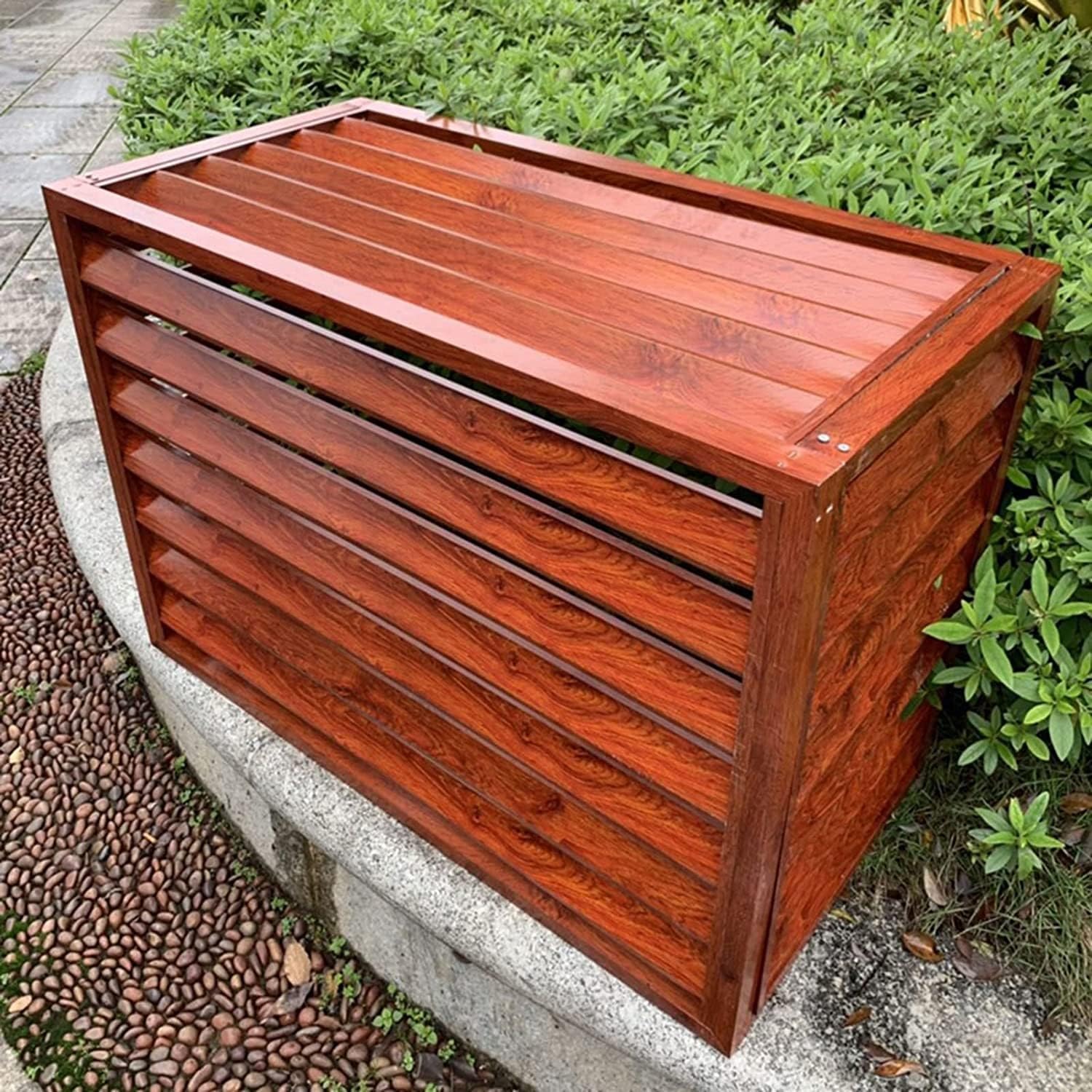  Couvercle De Climatiseur En Aluminium For Unités Extérieures, Écran De Clôture De Confidentialité Extérieure, Séparateur D'espace De Boîtier De Poubelle De Pompe De Piscine En Alliage D'aluminium Rési