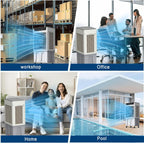  Rafraichisseur D’Air 3 En 1 Avec Télécommande, Climatiseur Mobile Sans Évacuation, Réservoir D’Eau 20L, Oscillation 60°, 3 Vietesses, 3 Modes, Purification, Minuterie 7.5H, Silencieux, Chambre
