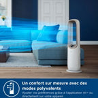  Purificateur D'air, Ventilateur, Chauffage PHILIPS AMF870/16 3-en-1 Série 8000, Jusqu’à 70 M², Blanc