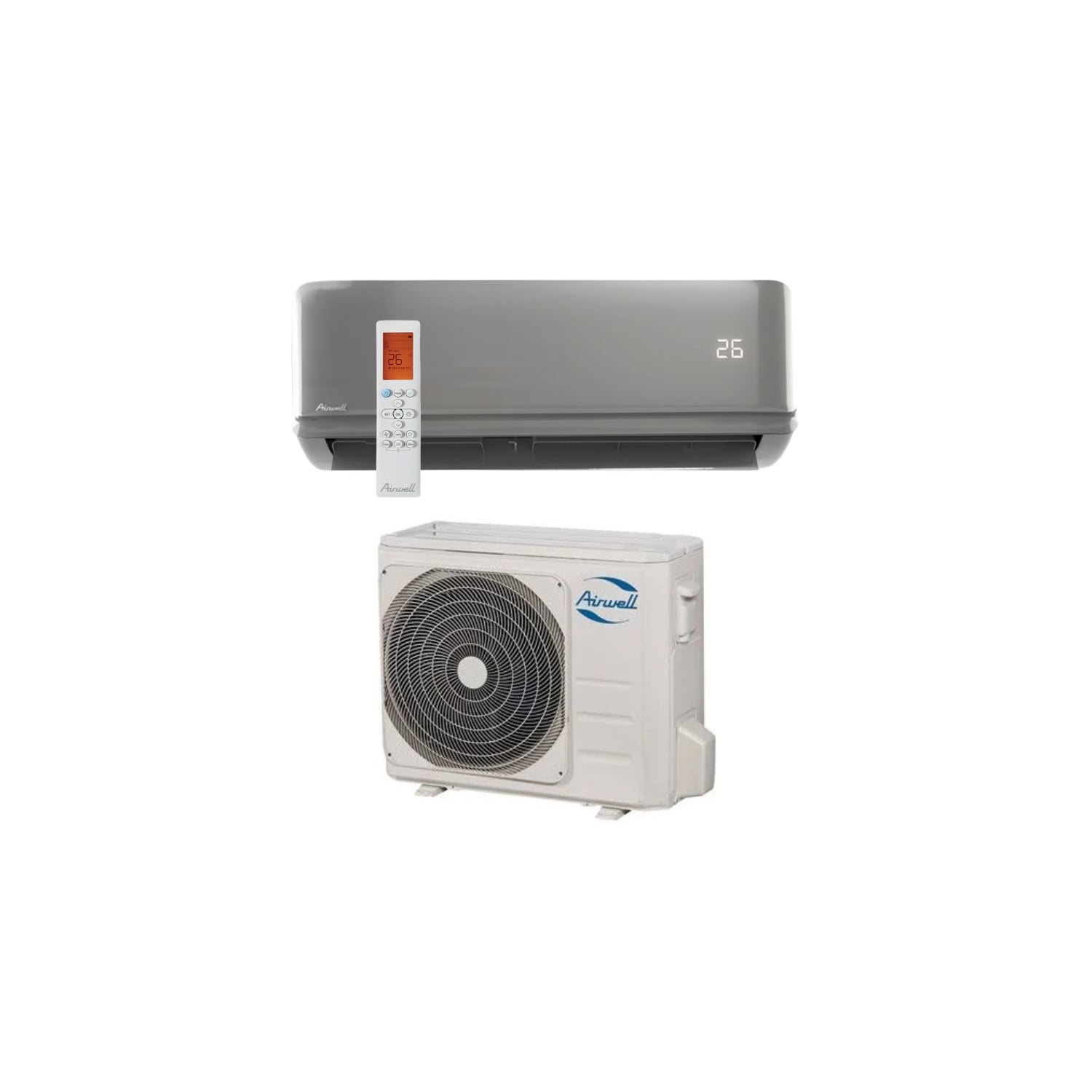  Climatisation Unité Extérieure Ydab Et Unité Intérieure Murale Hdmb Harmonia Gris 5 Kw - Airwell