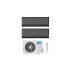  Ensemble Climatiseur Reversible Bi-split 3,5kw + 2,6kw Mural Connecté Solstice Noir - Midea