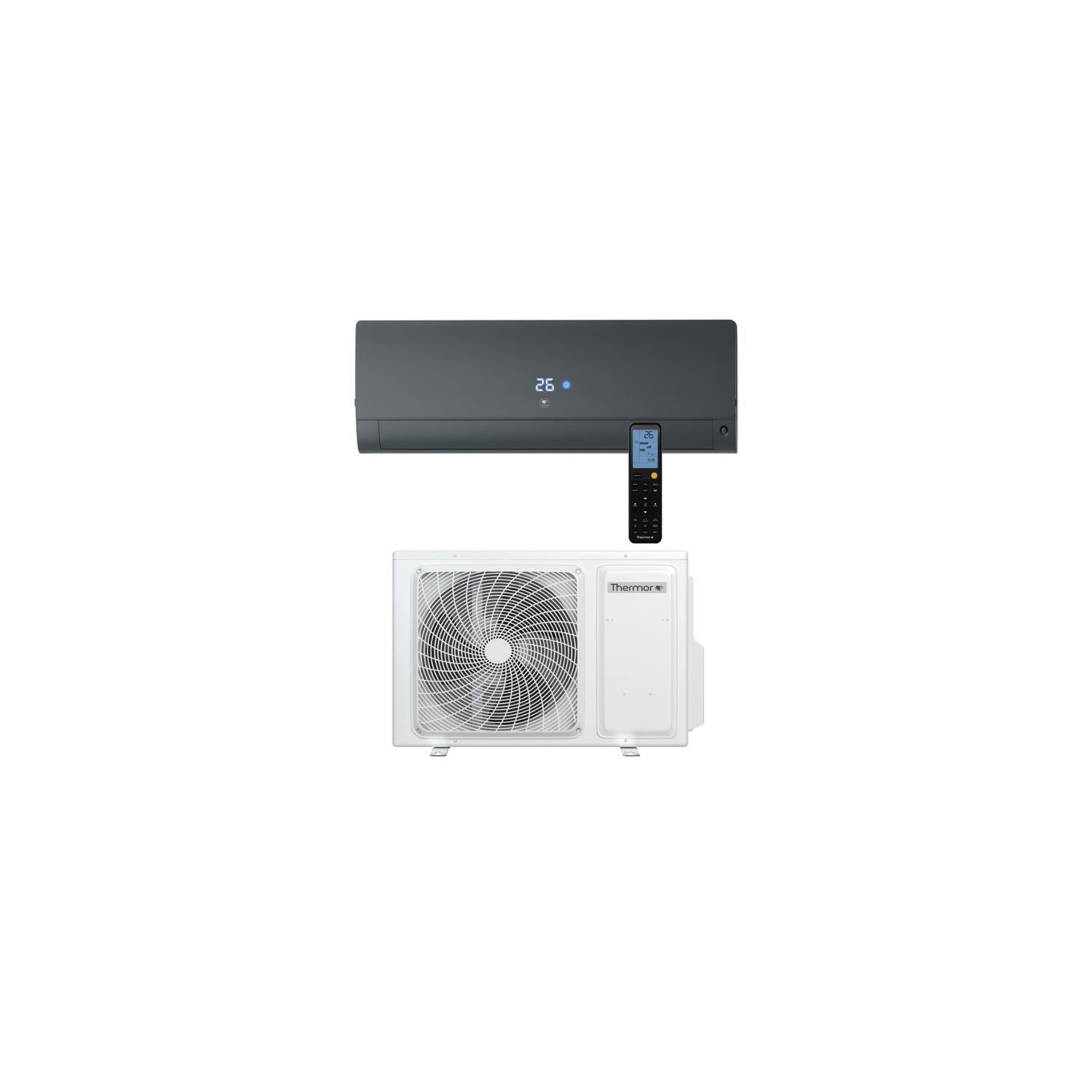  Climatisation Unité Extérieure 2.6 Kw Et Unité Intérieure Noire Nagano - Thermor